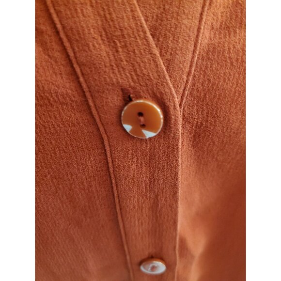 Eileen Fisher Burgundy Silk Button Up Long Sleeve Blouse 2X Office Career Formal - Picture 16 of 16